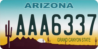 AZ license plate AAA6337