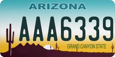 AZ license plate AAA6339