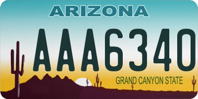 AZ license plate AAA6340