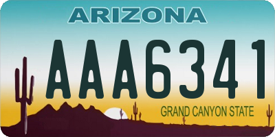 AZ license plate AAA6341