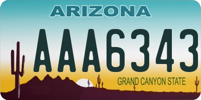 AZ license plate AAA6343