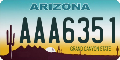 AZ license plate AAA6351