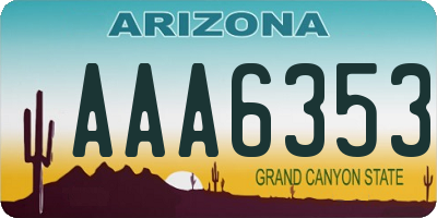 AZ license plate AAA6353