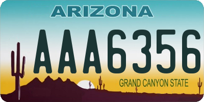 AZ license plate AAA6356