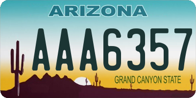 AZ license plate AAA6357