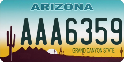 AZ license plate AAA6359