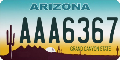 AZ license plate AAA6367