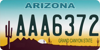 AZ license plate AAA6372