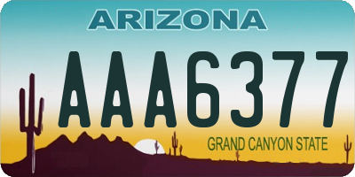 AZ license plate AAA6377