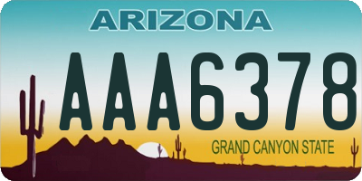 AZ license plate AAA6378