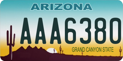 AZ license plate AAA6380