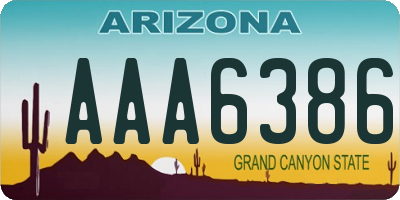 AZ license plate AAA6386