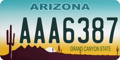 AZ license plate AAA6387