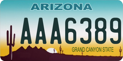 AZ license plate AAA6389