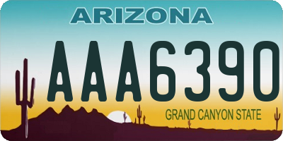 AZ license plate AAA6390