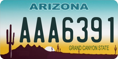 AZ license plate AAA6391