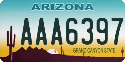 AZ license plate AAA6397