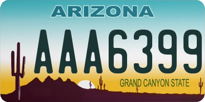 AZ license plate AAA6399