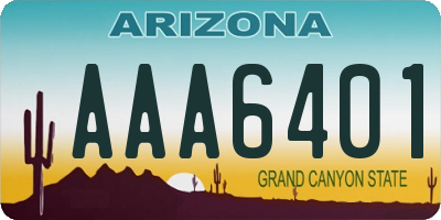 AZ license plate AAA6401