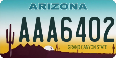 AZ license plate AAA6402