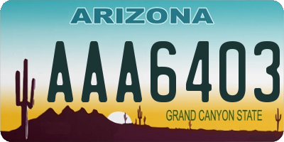 AZ license plate AAA6403