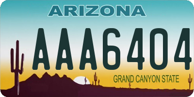 AZ license plate AAA6404