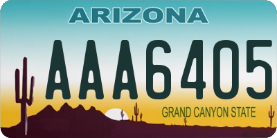 AZ license plate AAA6405