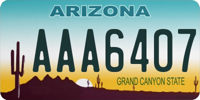 AZ license plate AAA6407