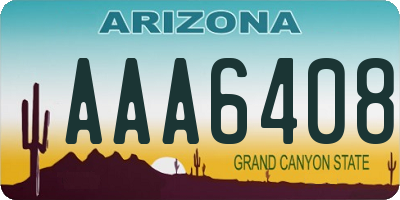 AZ license plate AAA6408