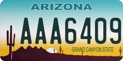 AZ license plate AAA6409