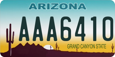 AZ license plate AAA6410