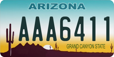 AZ license plate AAA6411