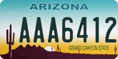 AZ license plate AAA6412