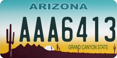 AZ license plate AAA6413