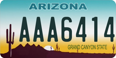 AZ license plate AAA6414