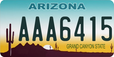 AZ license plate AAA6415