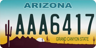 AZ license plate AAA6417