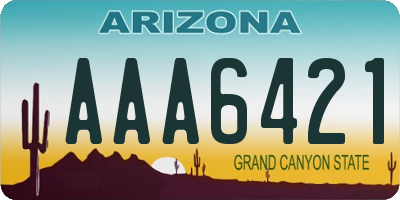 AZ license plate AAA6421