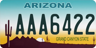 AZ license plate AAA6422