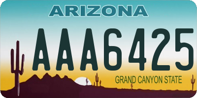 AZ license plate AAA6425