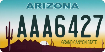 AZ license plate AAA6427