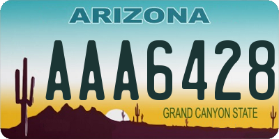 AZ license plate AAA6428