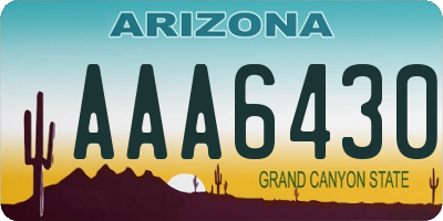 AZ license plate AAA6430