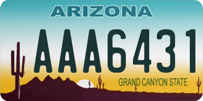 AZ license plate AAA6431