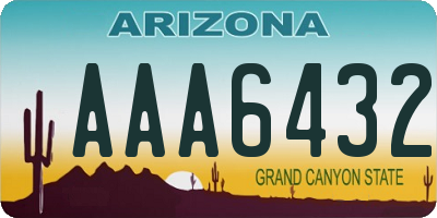 AZ license plate AAA6432