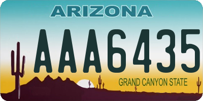 AZ license plate AAA6435