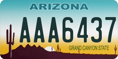 AZ license plate AAA6437