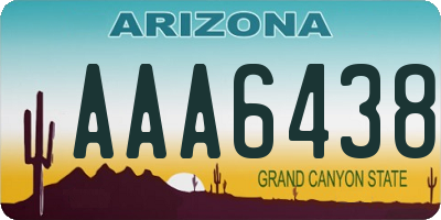 AZ license plate AAA6438