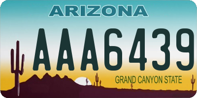 AZ license plate AAA6439