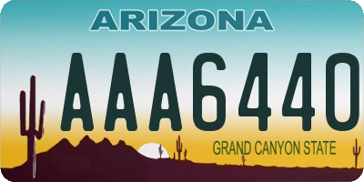 AZ license plate AAA6440